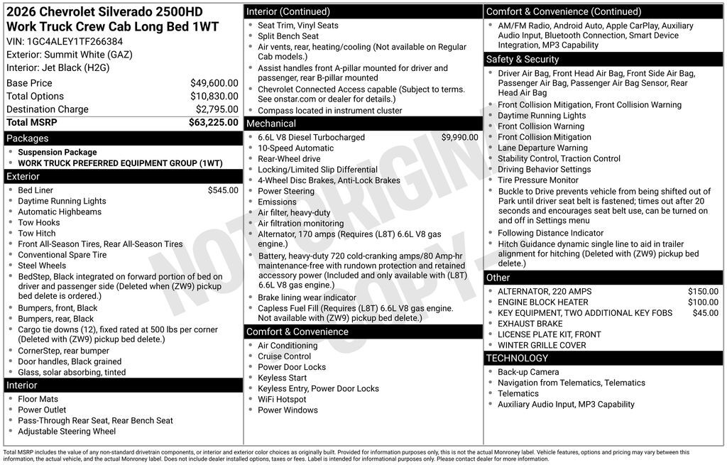 2026 Chevrolet Silverado 2500HD Work Truck Commerce GA