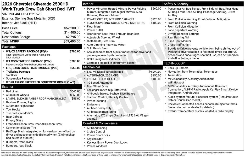 2026 Chevrolet Silverado 2500HD Work Truck Commerce GA