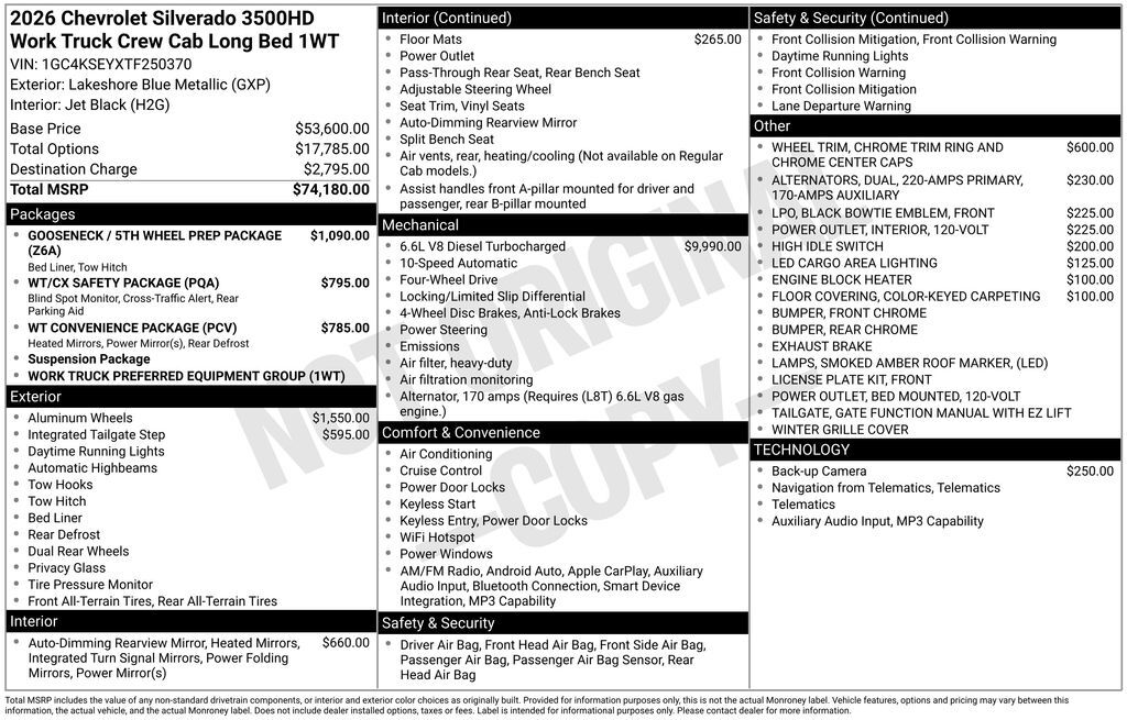 2026 Chevrolet Silverado 3500HD Work Truck Commerce GA