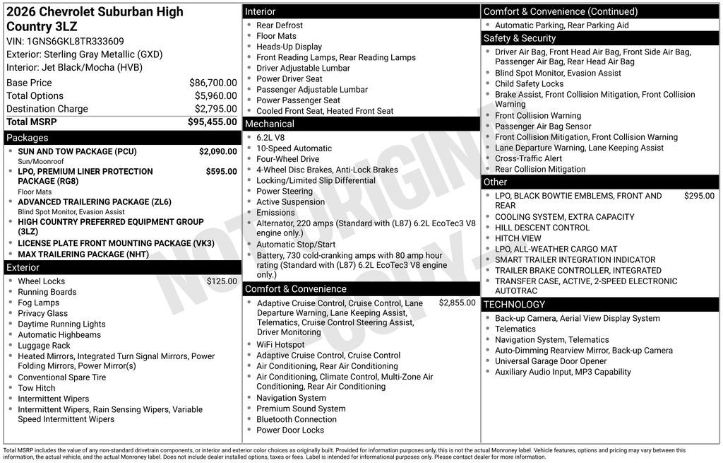 2026 Chevrolet Suburban High Country Commerce GA