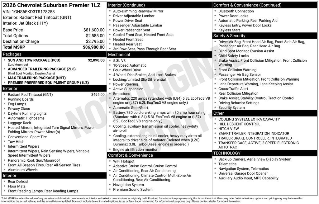 2026 Chevrolet Suburban Premier Commerce GA
