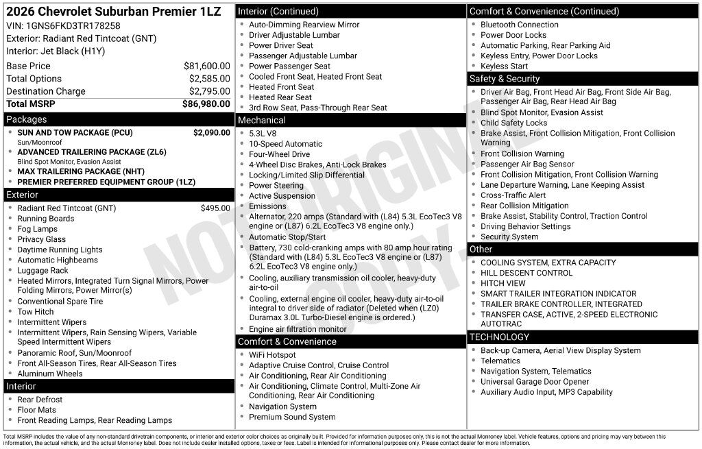 2026 Chevrolet Suburban Premier Commerce GA