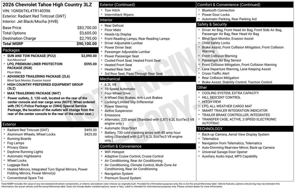 2026 Chevrolet Tahoe High Country Commerce GA