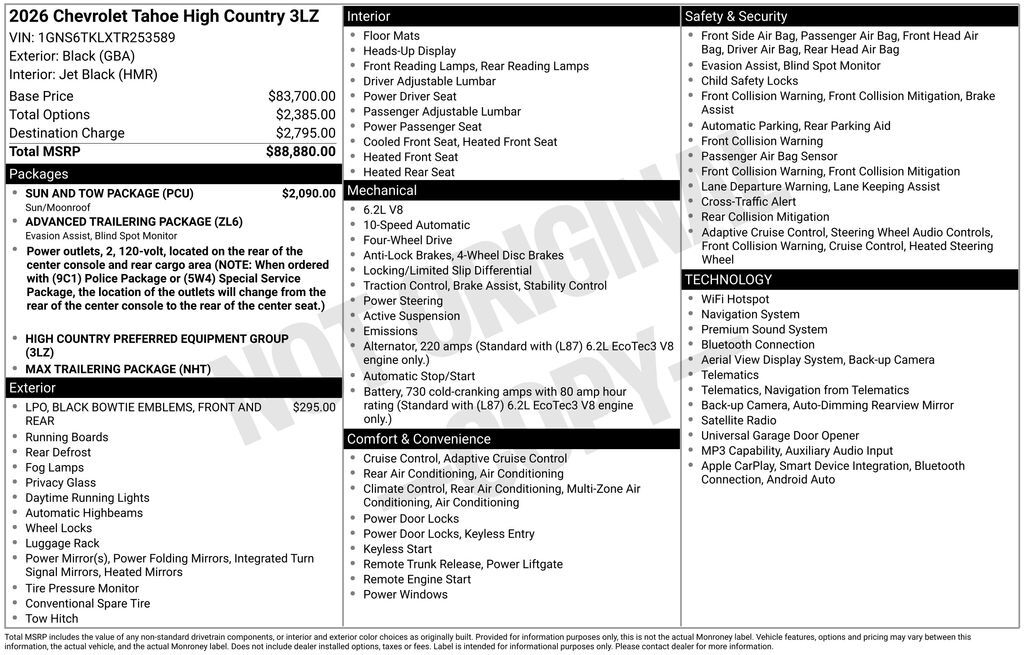 2026 Chevrolet Tahoe High Country Commerce GA