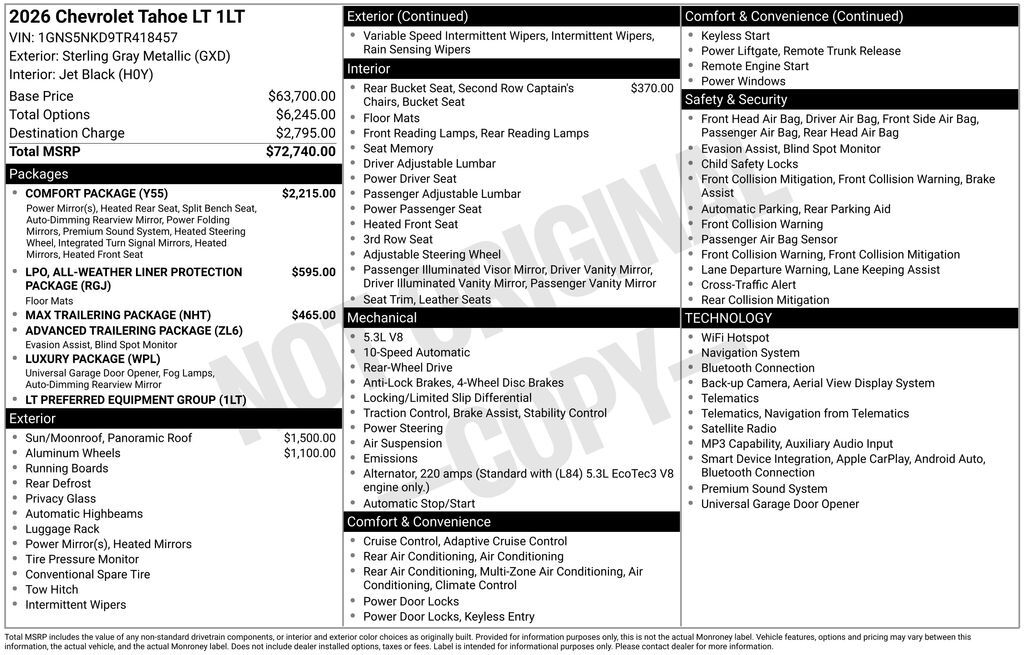 2026 Chevrolet Tahoe LT Commerce GA