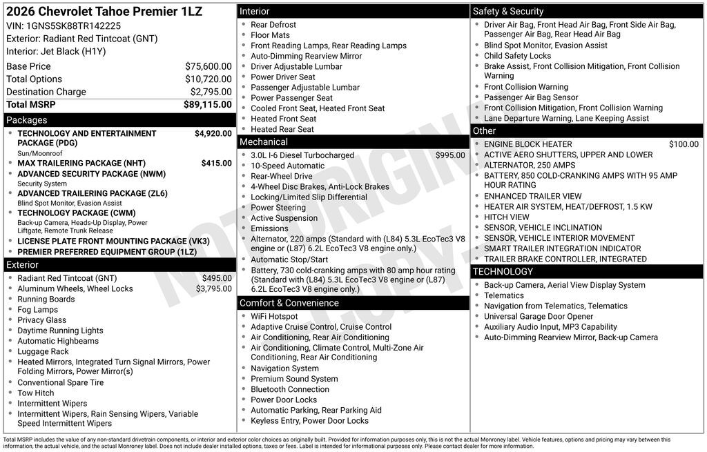 2026 Chevrolet Tahoe Premier Commerce GA