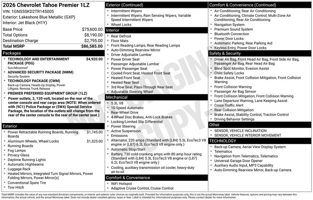 2026 Chevrolet Tahoe Premier Commerce GA