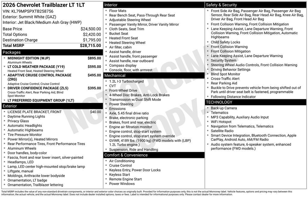 2026 Chevrolet TrailBlazer LT Commerce GA