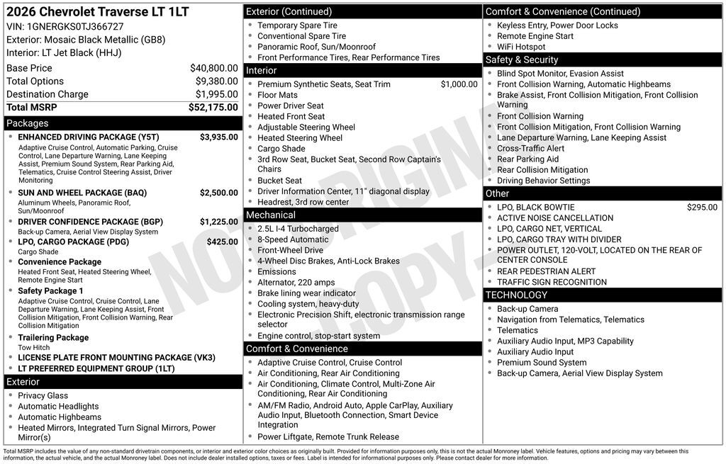 2026 Chevrolet Traverse LT Commerce GA