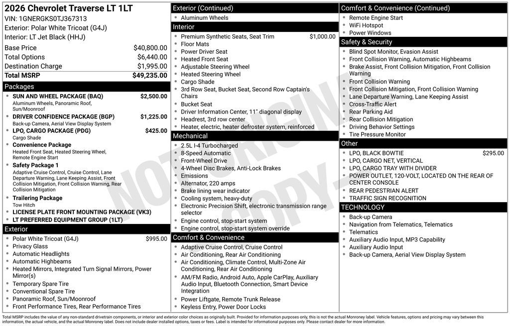 2026 Chevrolet Traverse LT Commerce GA