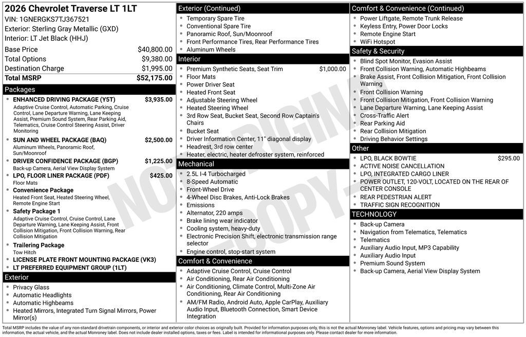 2026 Chevrolet Traverse LT Commerce GA