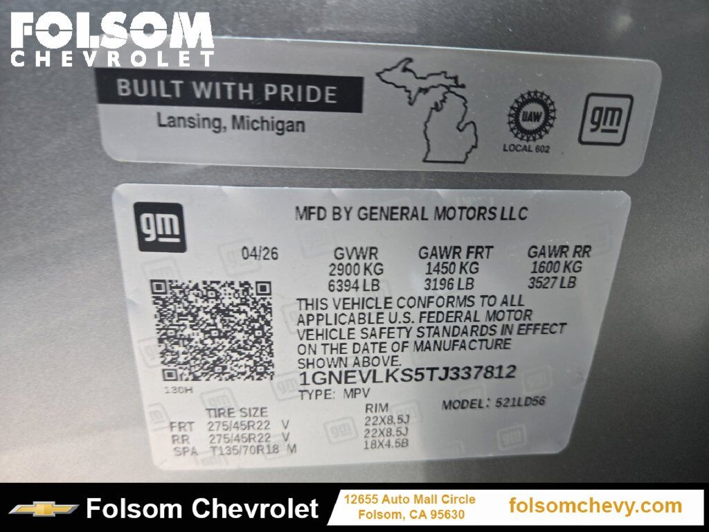 2026 Chevrolet Traverse RS Folsom CA