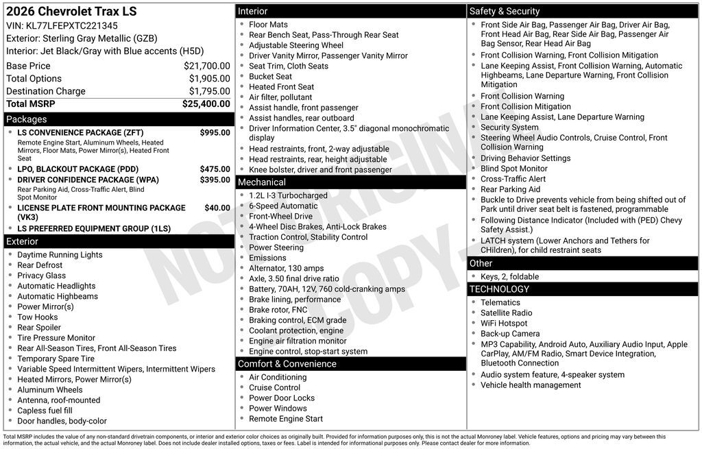 2026 Chevrolet Trax LS Commerce GA