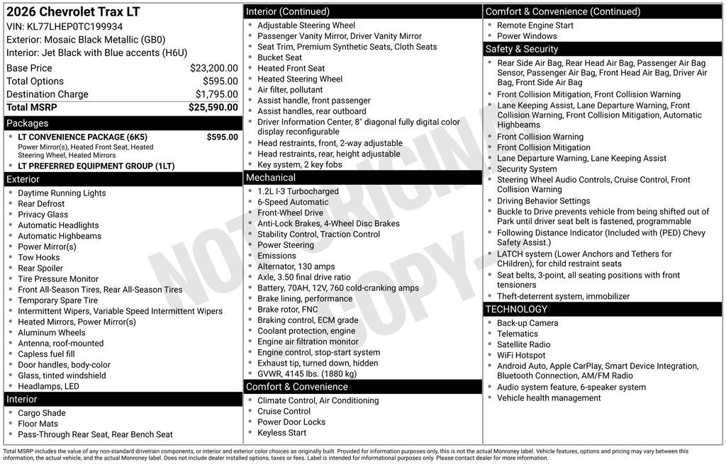 2026 Chevrolet Trax LT Commerce GA
