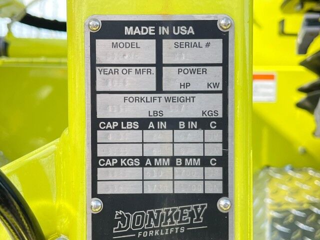 2026 Donkey 4K Series 4,000 lbs. capacity Low Profile Truck Mounted Forklift