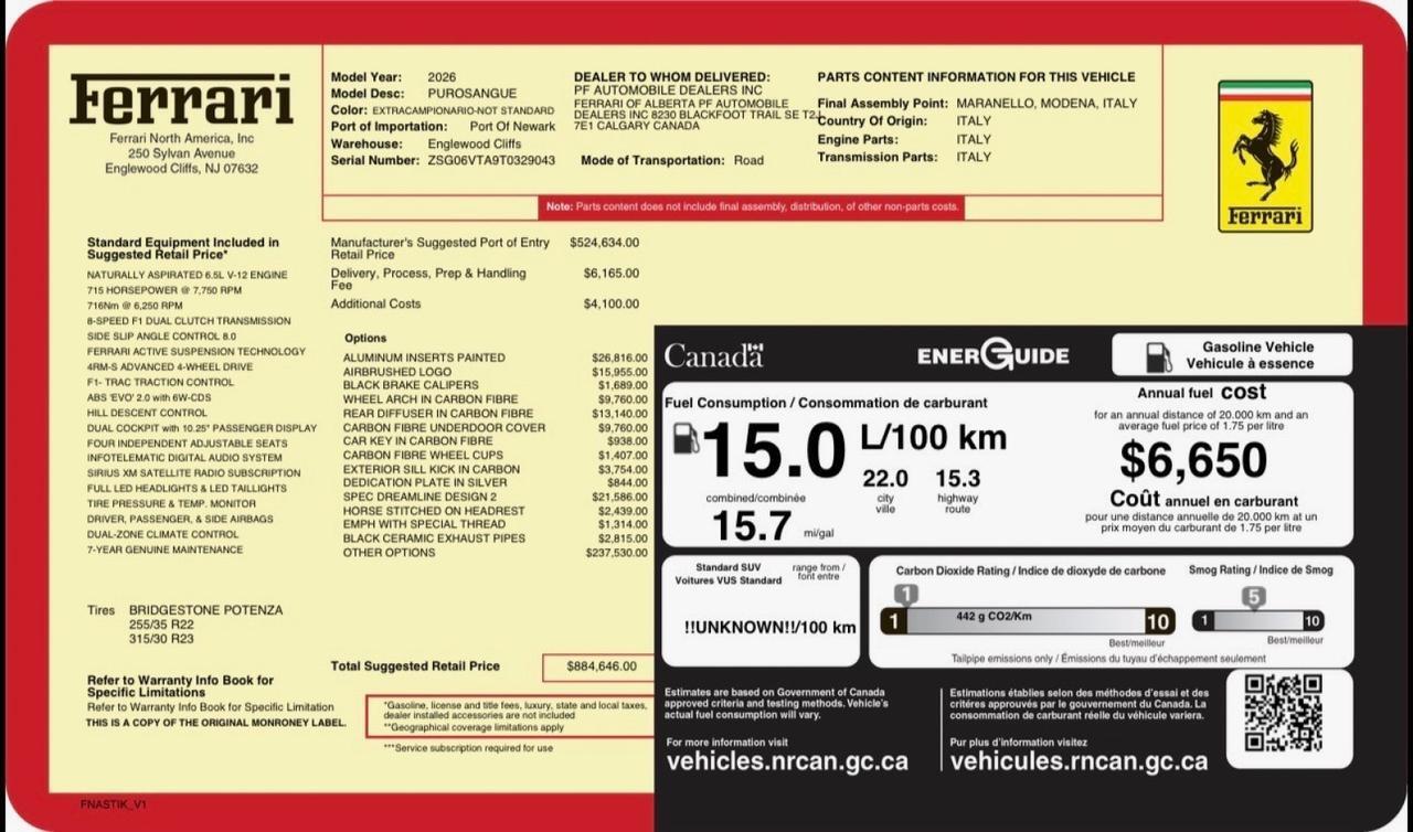 2026 Ferrari Purosangue Tailor Made 1 of 1 Spec Scottsdale AZ