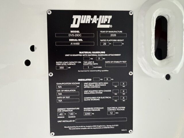 2026 Ford E-350 Cutaway Dur-A-Lift DVS-29 (TS-DC) Telecom Bucket Truck - Custom Build Yours! Homestead FL