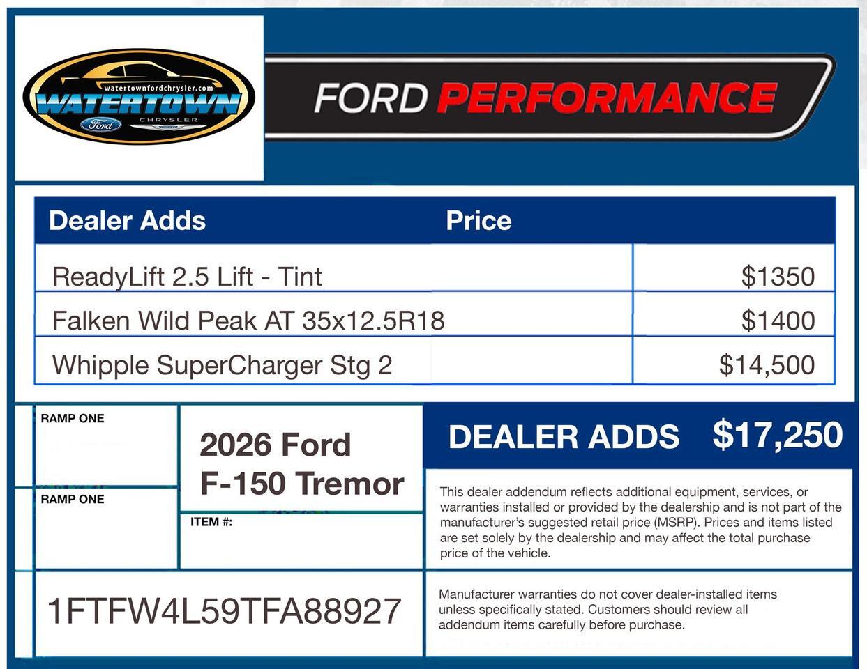 2026 Ford F-150 Tremor Watertown SD