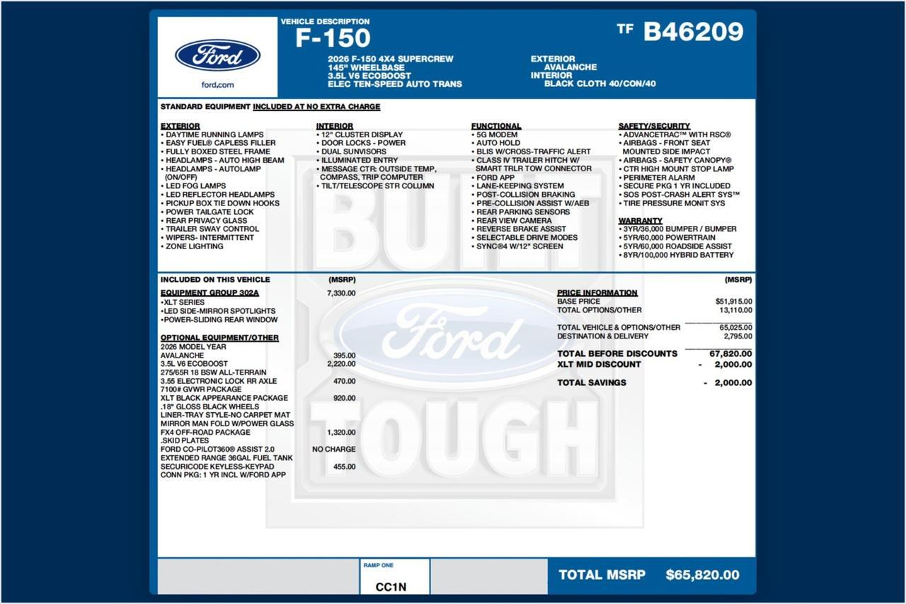 2026 Ford F-150 XLT 4X4 / Leather Seating / Coming Soon Lincolnton NC