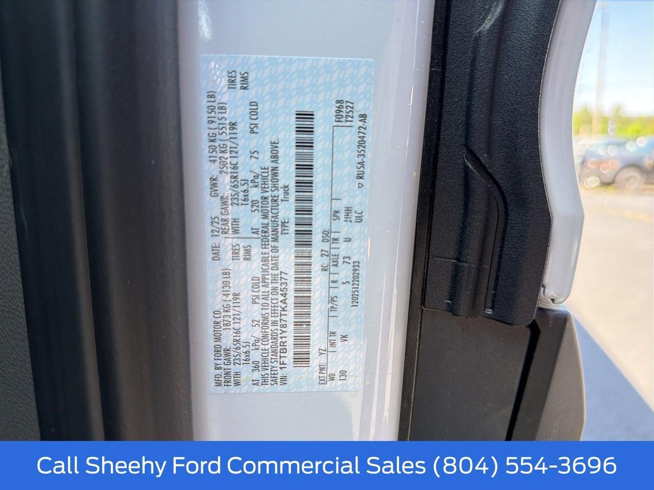 2026 Ford Transit-250 Low Roof Cargo Van Richmond VA