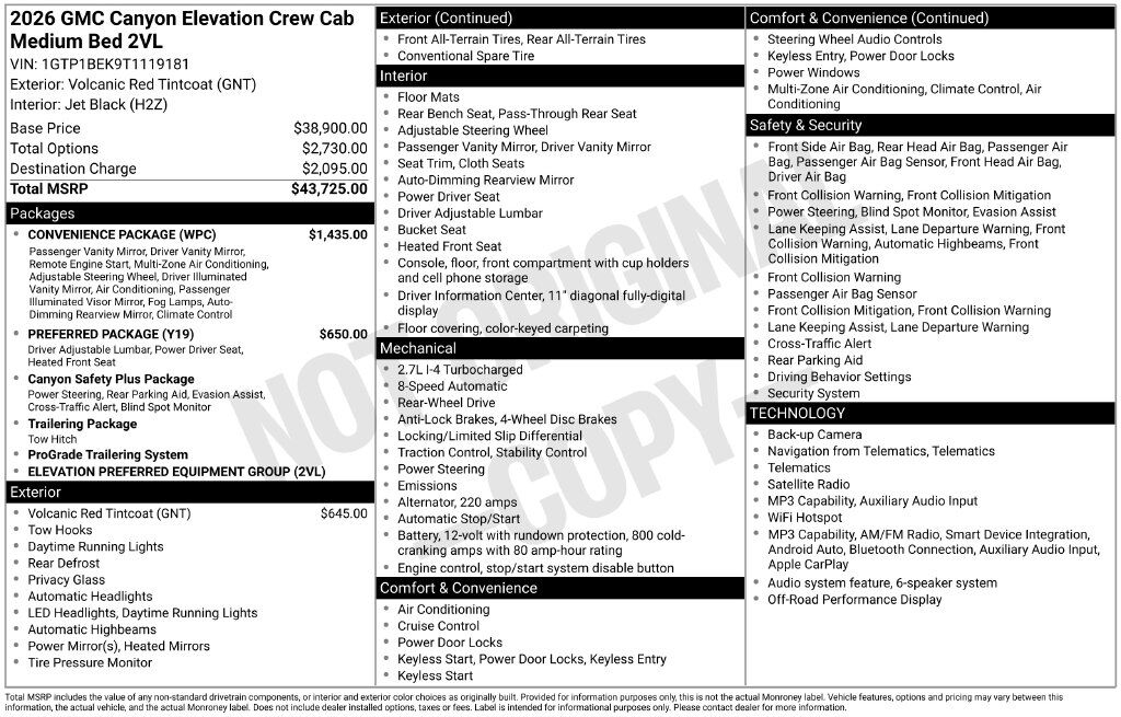 2026 GMC Canyon Elevation