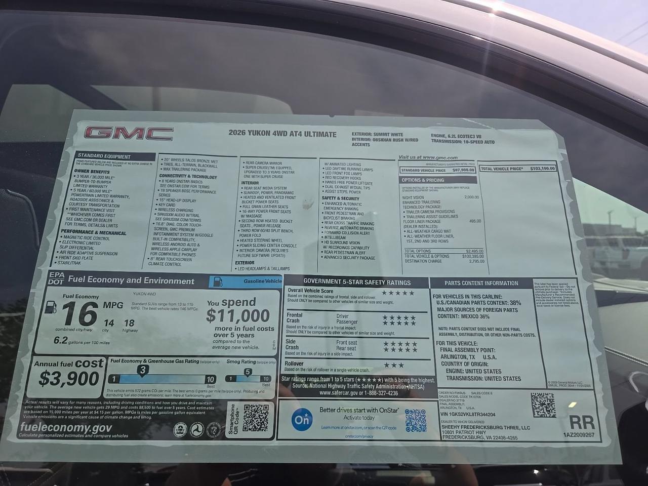 2026 GMC Yukon AT4 Ultimate Fredericksburg VA