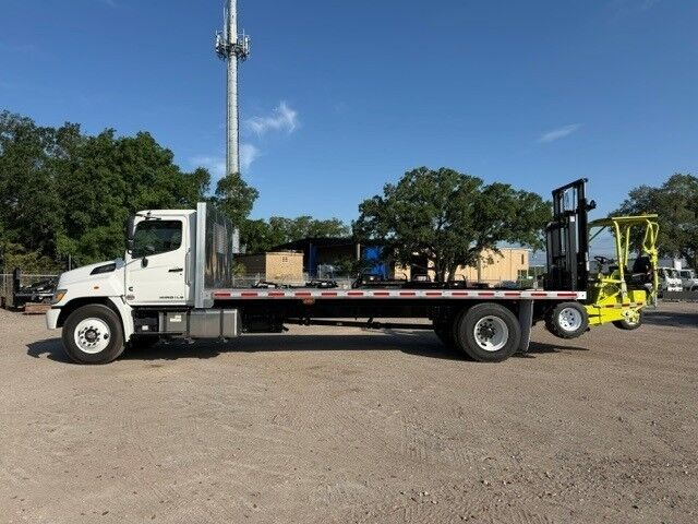 2026 Hino L SERIES / L6 Babco 22' Aluminum Flatbed Truck w/ 4K Donkey Forklift