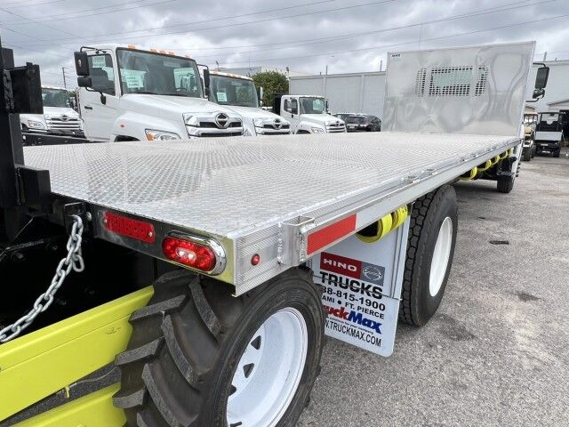 2026 Hino L6 22' Aluminum Flatbed Truck with 4K Donkey Truck Mounted Forklift Miami FL