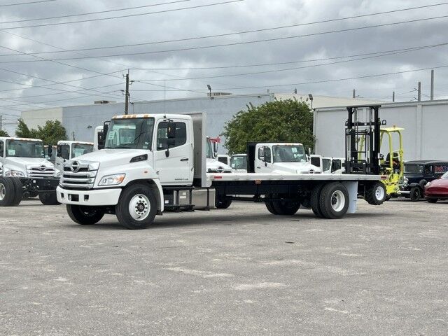 2026 Hino L6 22' Aluminum Flatbed Truck with 4K Donkey Truck Mounted Forklift Miami FL
