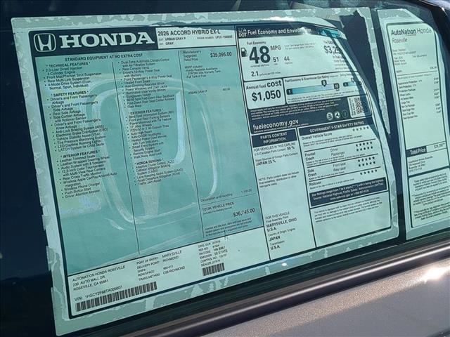 2026 Honda Accord Hybrid EX-L Roseville CA