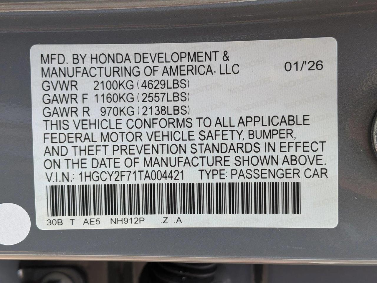 2026 Honda Accord Hybrid Sport-L Roseville CA