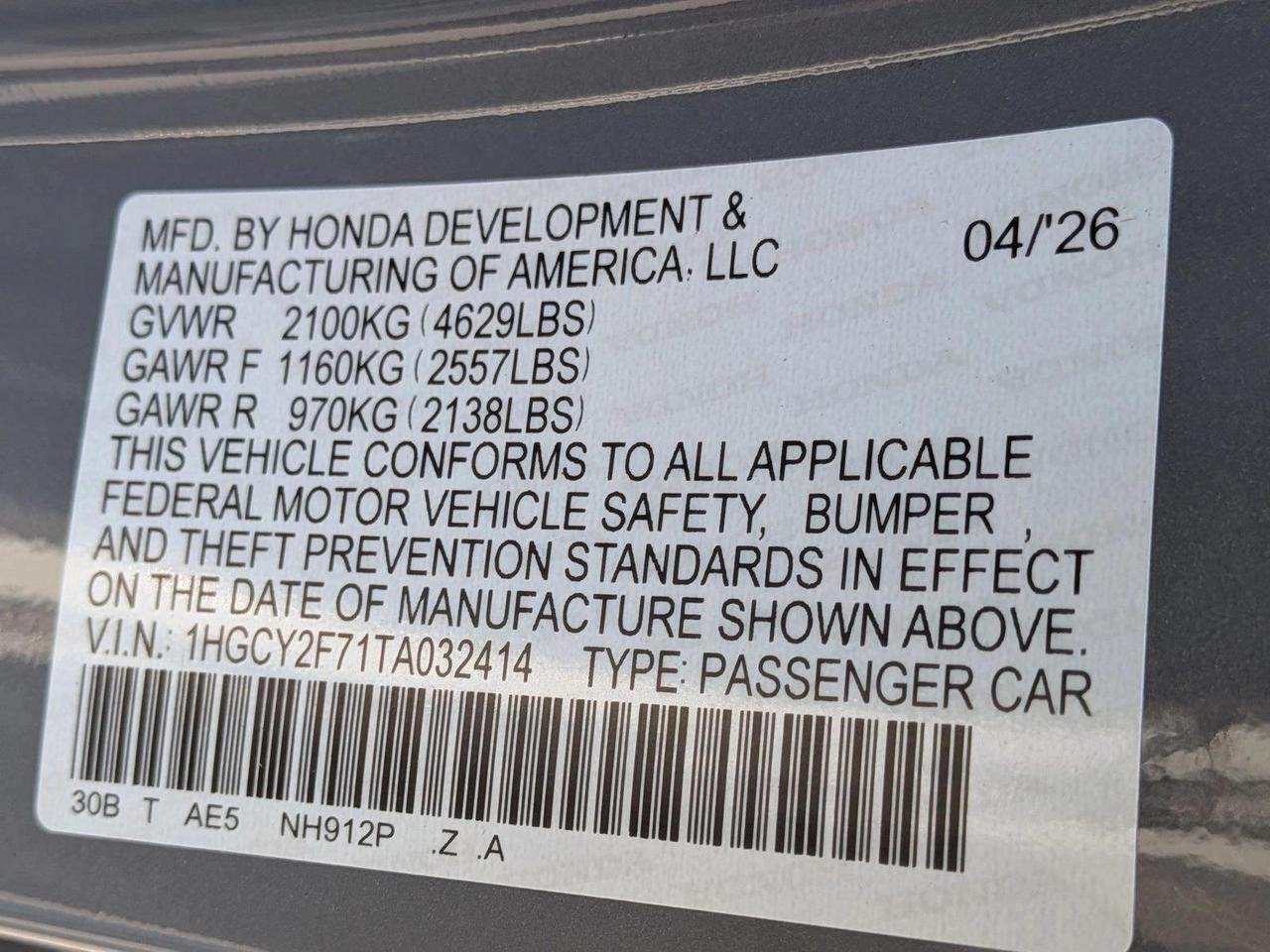 2026 Honda Accord Hybrid Sport-L Roseville CA