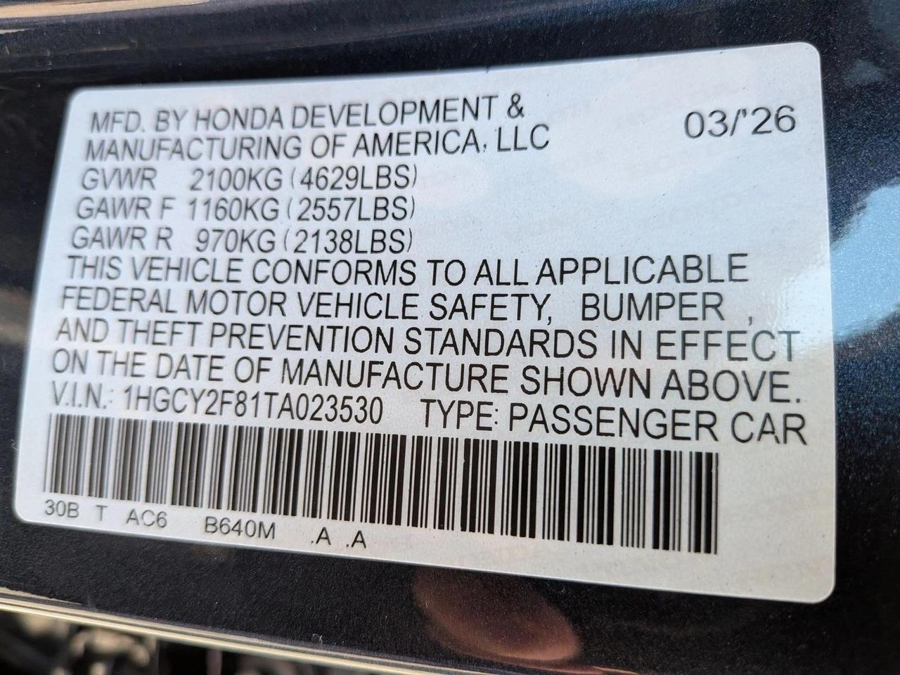 2026 Honda Accord Hybrid Touring Roseville CA
