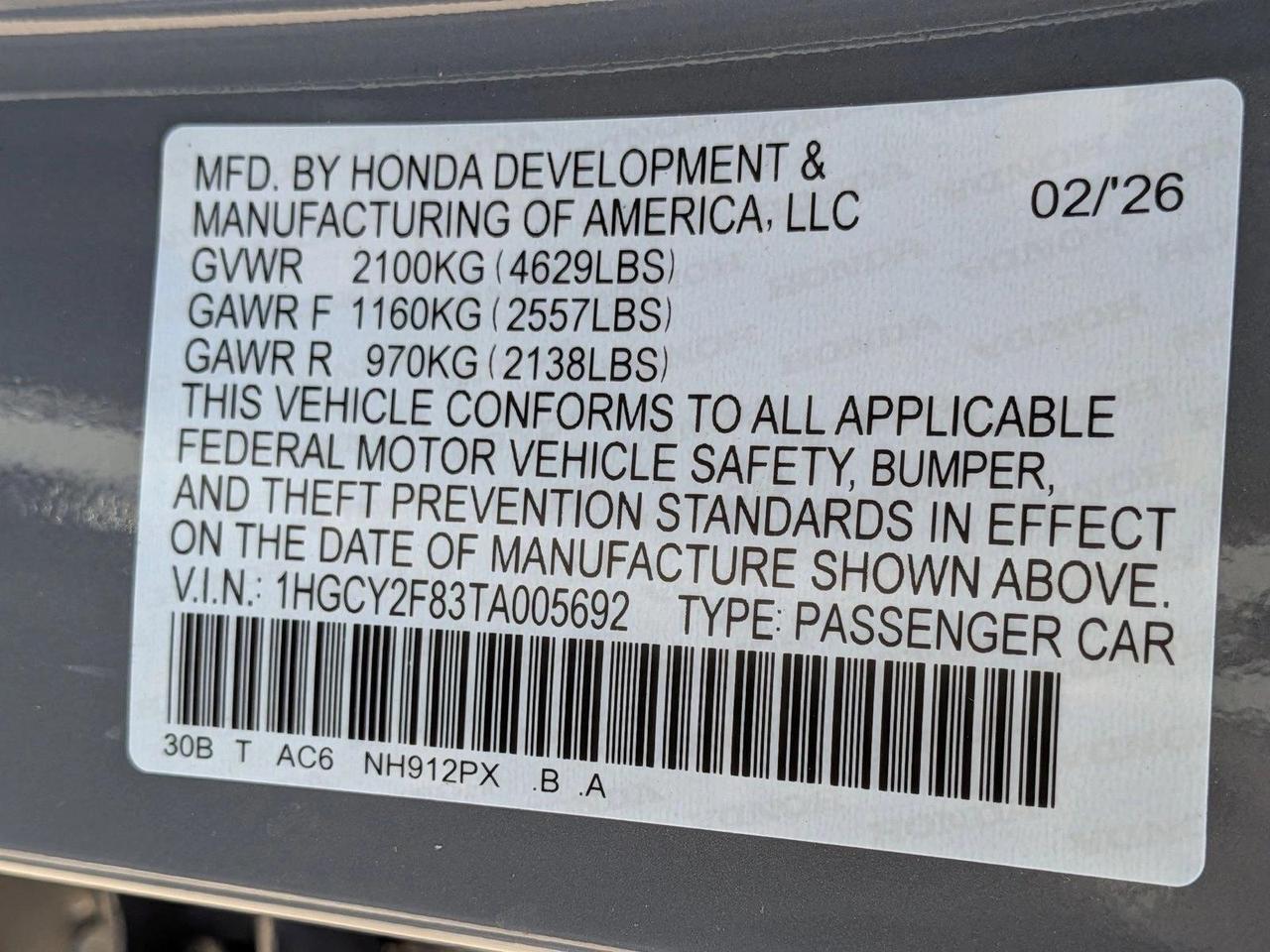 2026 Honda Accord Hybrid Touring Roseville CA