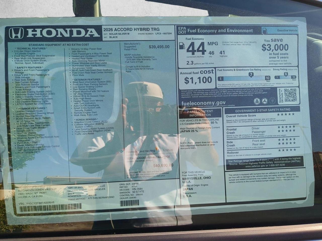 2026 Honda Accord Hybrid Touring Roseville CA