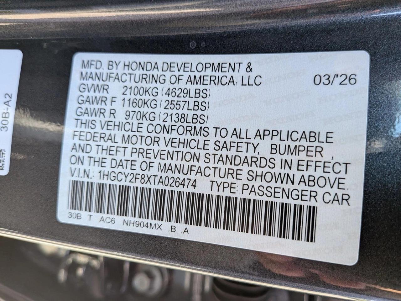 2026 Honda Accord Hybrid Touring Roseville CA