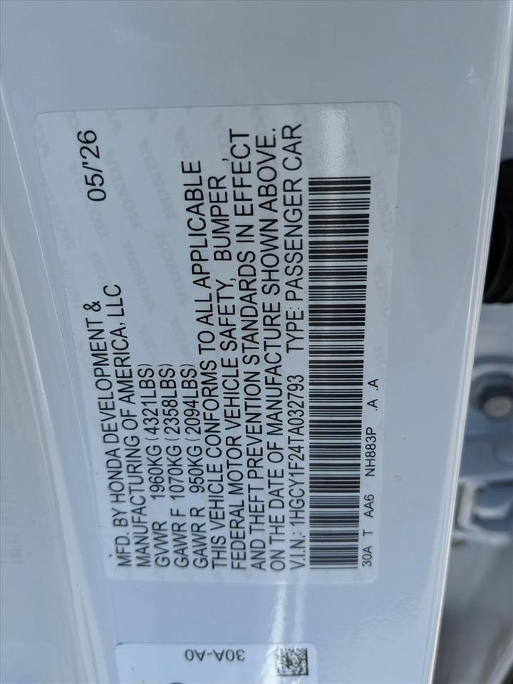 2026 Honda Accord Sedan LX Roseville CA