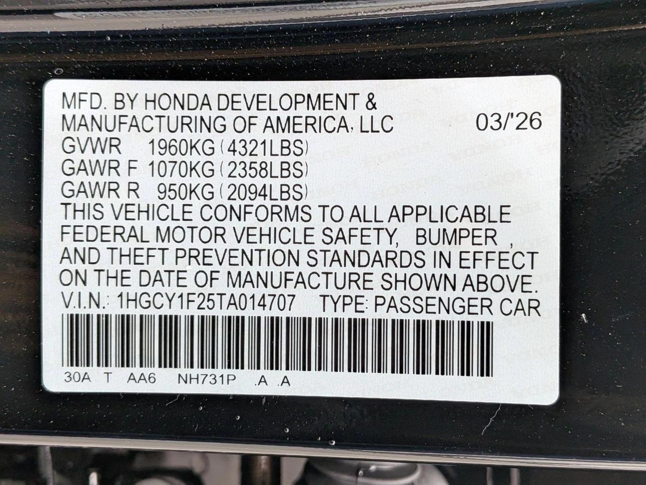 2026 Honda Accord Sedan LX Roseville CA