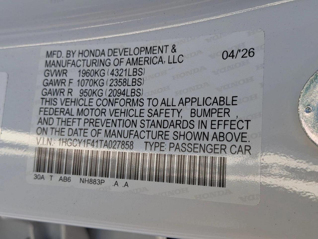 2026 Honda Accord Sedan SE Roseville CA