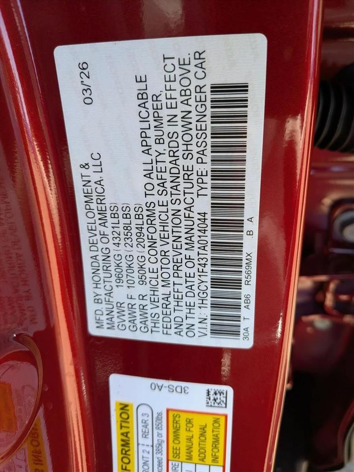 2026 Honda Accord Sedan SE Roseville CA