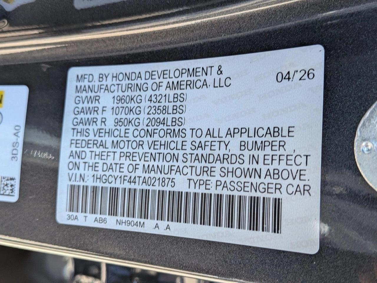 2026 Honda Accord Sedan SE Roseville CA