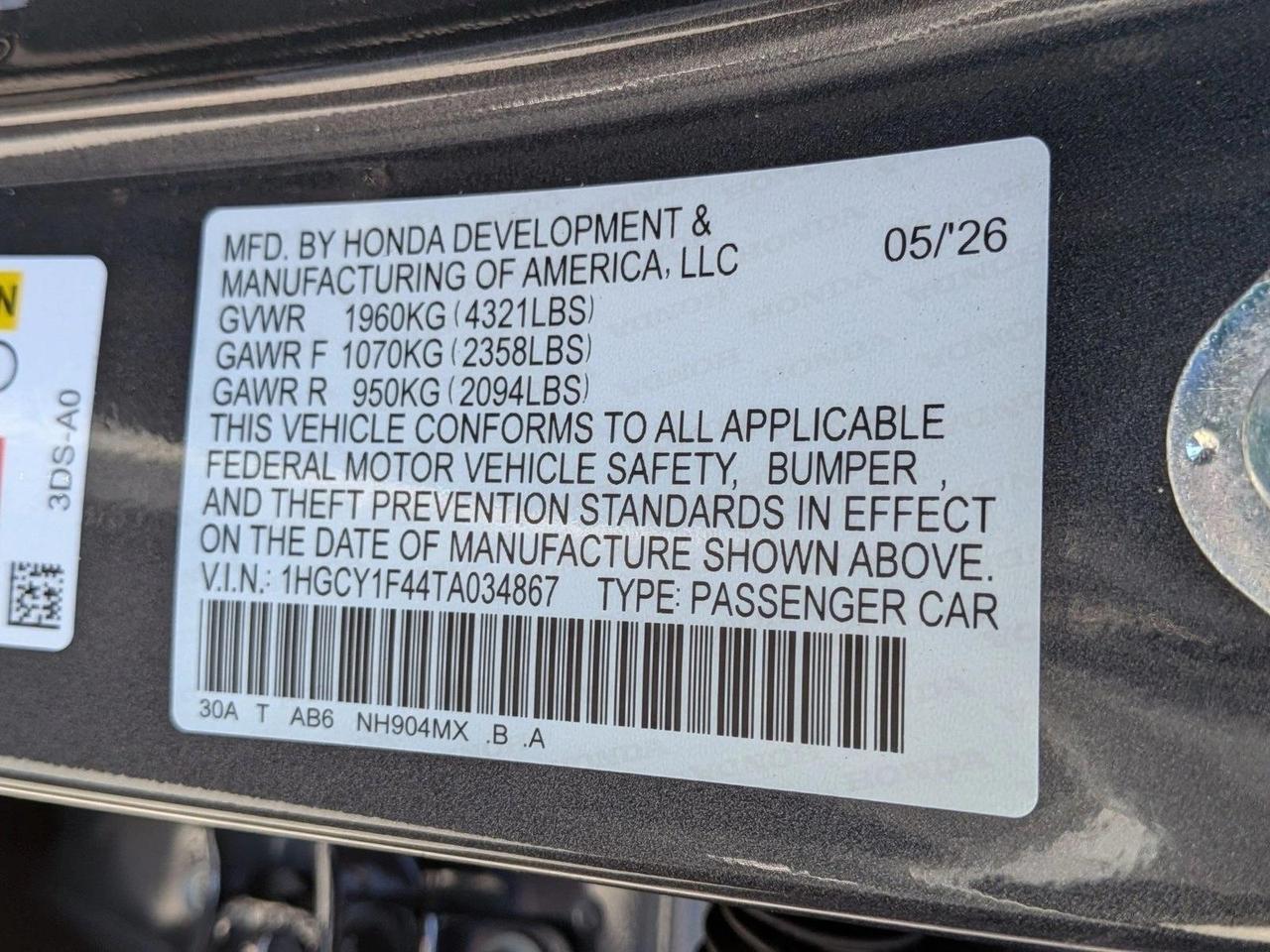 2026 Honda Accord Sedan SE Roseville CA