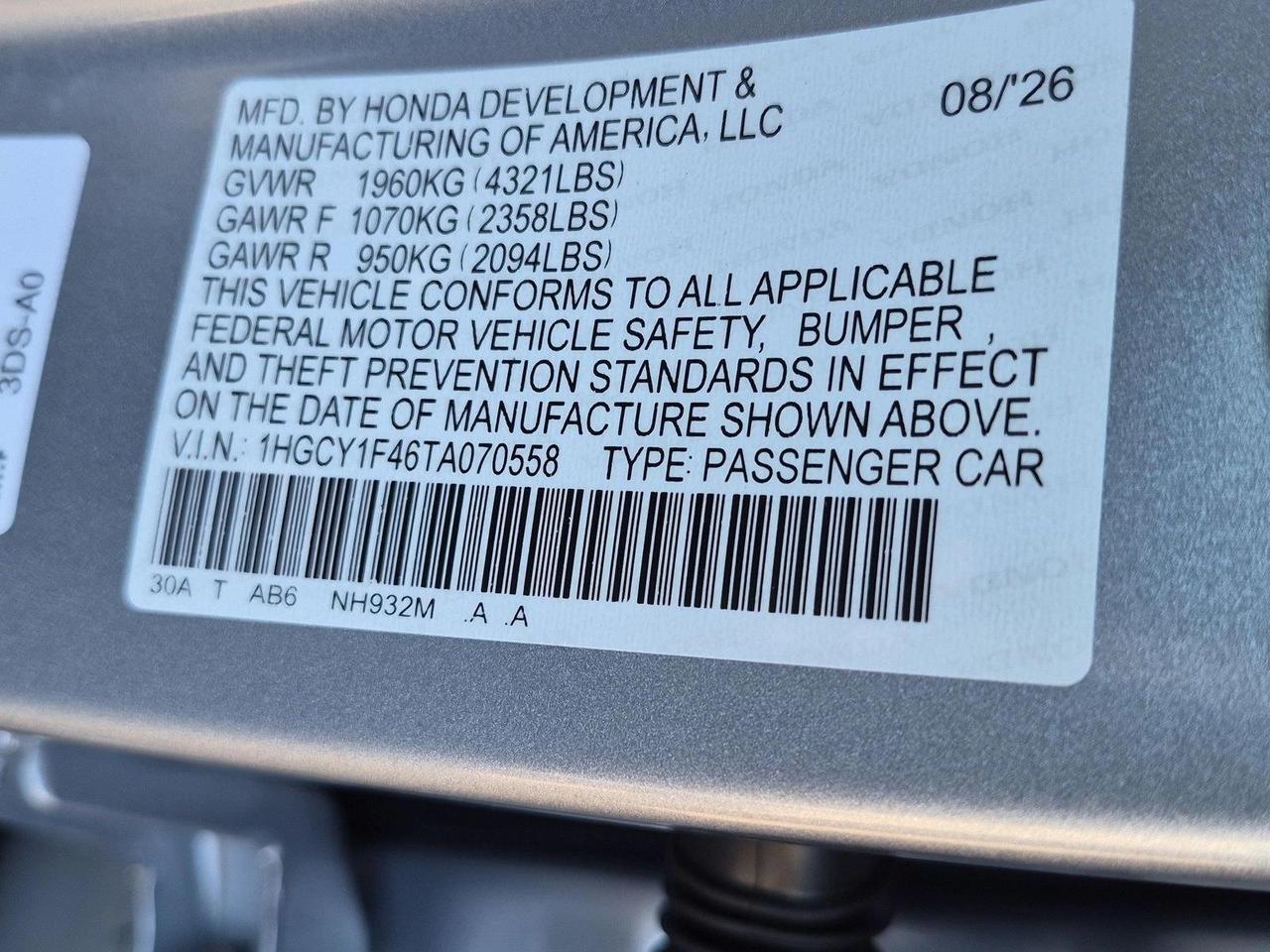 2026 Honda Accord Sedan SE Roseville CA