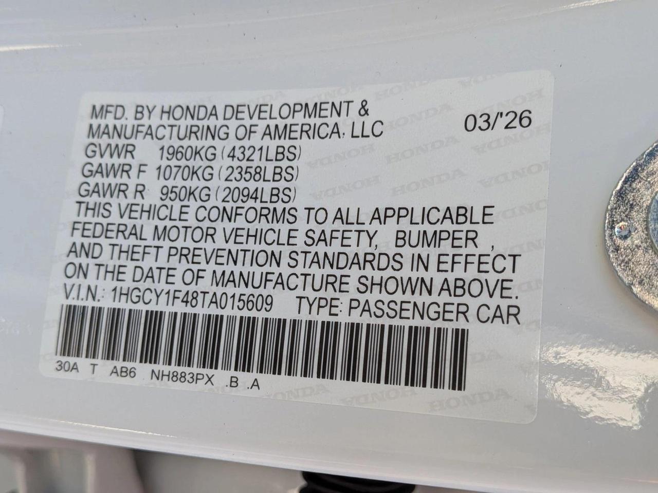 2026 Honda Accord Sedan SE Roseville CA
