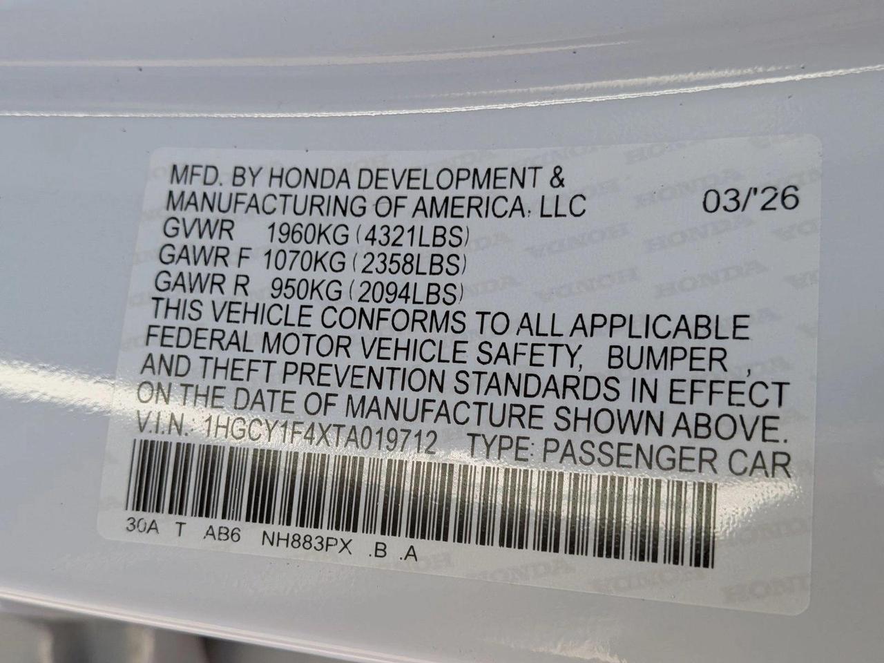 2026 Honda Accord Sedan SE Roseville CA