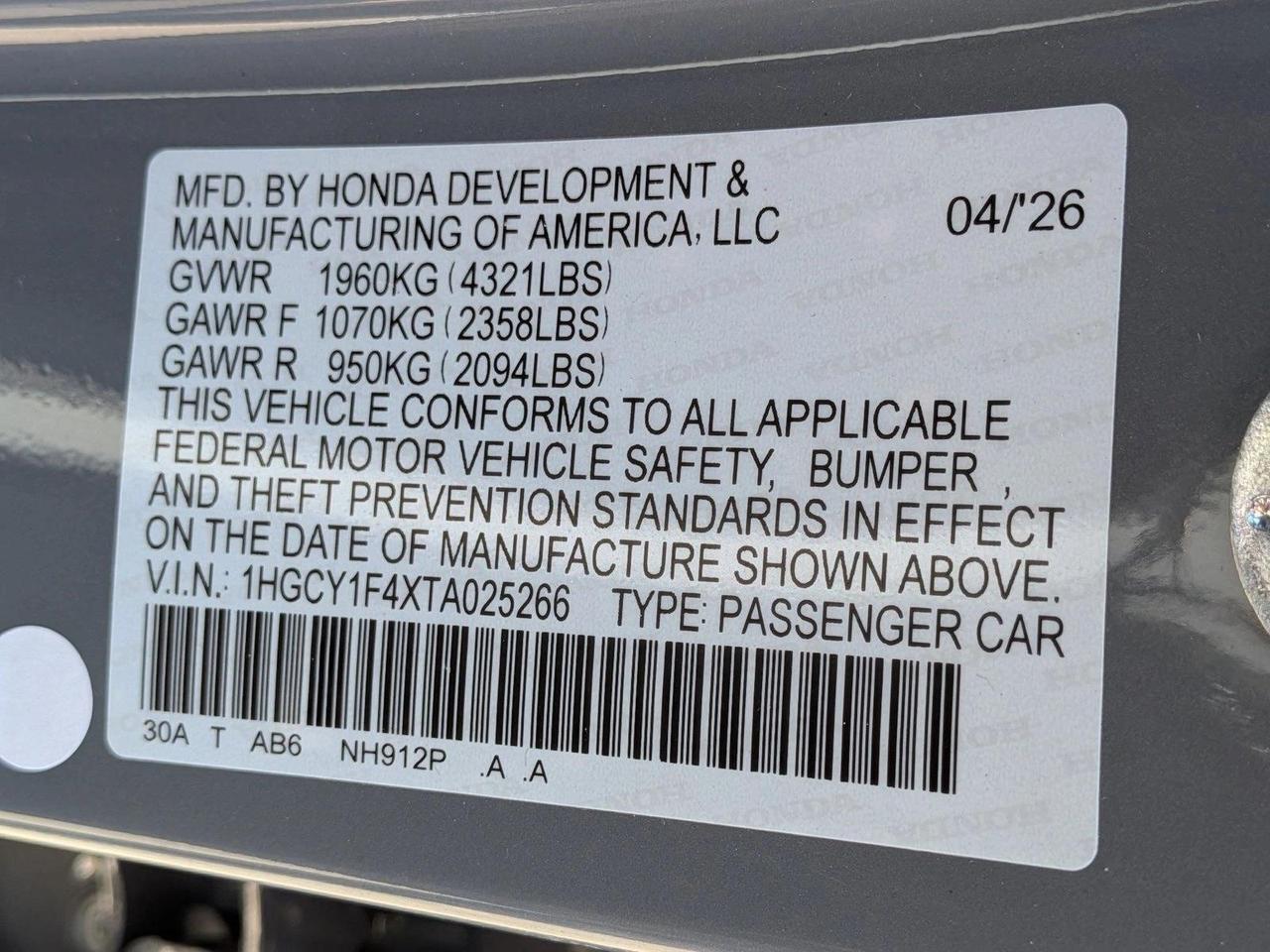 2026 Honda Accord Sedan SE Roseville CA