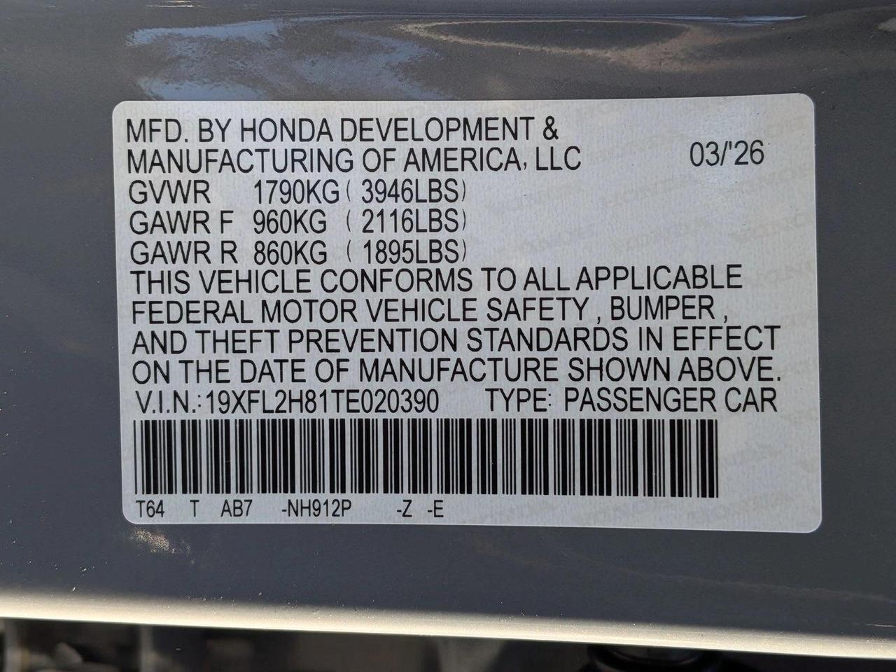 2026 Honda Civic Hatchback Sport Roseville CA