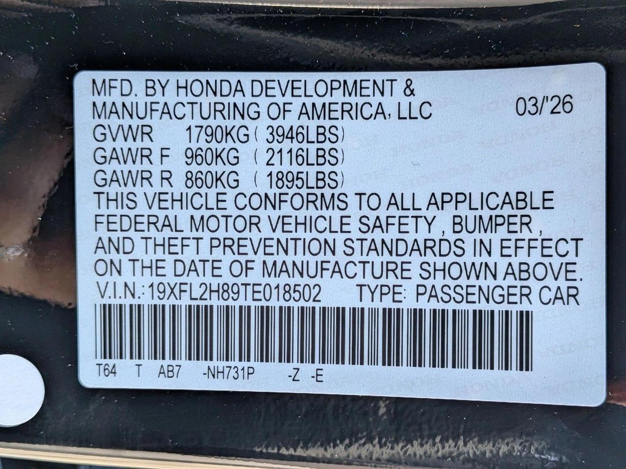 2026 Honda Civic Hatchback Sport Roseville CA