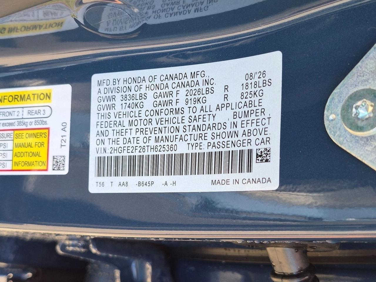2026 Honda Civic Sedan LX Roseville CA