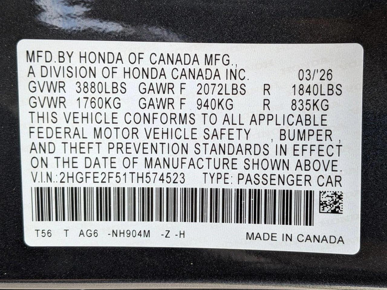 2026 Honda Civic Sedan Sport Roseville CA
